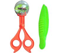 2Pcs Orange and Green Nature Exploration Toys Bug Insect Catcher Scissors Tongs Plastic Tweezers, Outdoor Explorer Cleaning Tool Kids Toy