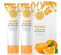 2PCS Orange Exfoliating Gel - Deep Cleansing Scrub for Face & Body, Gentle Radiant Skin Exfoliator with Natural Orange Bubble Formula