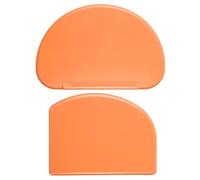2PCS Orange Food Grade Silicone Bowl Scraper, Curved Contoured Edge Flexible Dough Scraper Pastry Cutter Helper for Baking, Shaping Pastry Dough, Sourdough Proofing, Scraping Food from Mixing Bowls