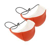2pcs Orange Heel Protector Cover for Drivers, Microfiber Leather Plush | Easy to Put on Remove, Protects Driver Shoe, Barrier for Floorboard, Elegant Finish