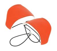 2pcs Orange Heel Protectors for Driving, Microfiber Leather Plush Pair | Easy to Put on Remove, Protective Barrier between Shoe and Floorboard, for Men and Women