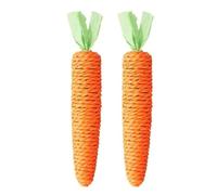 2pcs Orange Natural Interactive Sisal Carrot Cat Toy Cat Dental Chew Toy Kitten Teething Toy Indoor Cat Interactive Toy