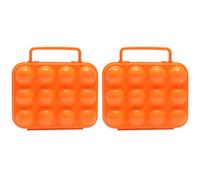 2pcs Orange Pp Portable Egg Cases with Buckle Design