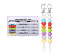 2pcs Order of Blood Draw Beads with Reference Card, Badge Reel Accessories Vertical Badge Card Phlebotomy Essential Nursing Supplies Badge Buddy for Work School Hospital Student Nurse Graduation Gift