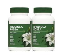 2PCS, organic Rhodiola rosea, natural plant extract, concentrates the mind, promotes overall emotional balance, relieves fatigue, non-GMO