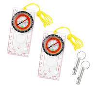 2Pcs Orienteering Compass Navigation, Hiking Compass for Expedition Map Reading, Multifunctional Waterproof Compasses, Pocket Compasses