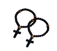 2PCS Ortho/dox Prayer Rope & Christ/ian Bracelet,Handmade Prayer Beads Rope Bracelets with Cross Charm for Women,Religious Gifts with Tas/sel for Car Home Travel