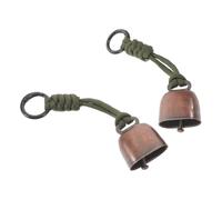 2pcs Outdoor Bear Bell Brass Metal Keychain for Hiking Dog Walking | Audible PET Tracking, Weatherproof Reliability, Anti-scratch Finish, Lanyard and Buckle Included
