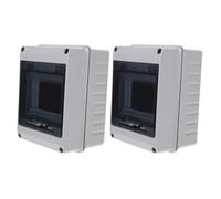 2pcs Outdoor Breaker Box Cover Ht-5 with Inspection Window | Weatherproof Distribution Protection, White PC ABS Iron Build, for Din Rail Modules and Solar Components