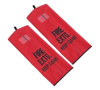2pcs Outdoor Fire Extinguisher Protector Cover, Waterproof Cloth Guard | Red Finish, Sealed Bottom and Tight Closure, for Standard Units on Patio Walls and Building Exteriors