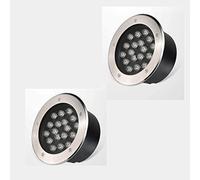 2pcs Outdoor Recessed Spotlight - LED Beam Spotlight, Building Exterior Lighting Stair Floor Pathway Lighting Patio Decoration, IP67 Waterproof Underground Light (6w(24V) Warm White) (6w(24V) Rgb)