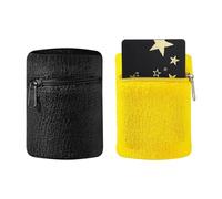 2PCS Outdoor Sports Wrist Wallet Breathable Sweatband with Zippered Pocket for Running Walking Jogging Workouts Travel Sport Wristbands