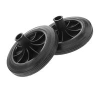 2pcs Outdoor Trash Can Wheels Replacement for 100l 120l Wheelie Bins | Plastic Black Parts, Weatherproof Mobility and Quick Maintenance, for Commercial Yards and Facility Staff