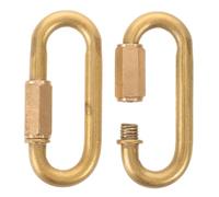 2pcs Oval Copper Screw Locking Quick Link Connector Golden | High strength corrosion resistant safety clasp for keychains and jewellery, portable use for hiking and climbing