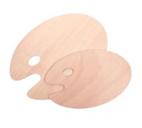 2pcs Oval Shaped Wooden Colour Mixing Palette Board for Beginners