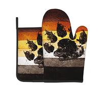 2pcs Oven Mitts And Pot Holders Set Bear Gay Flag Mitts For Grilling Non Slip Bbq Gloves For Microwave, Baking, Baking Barbecue