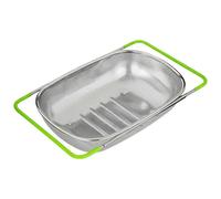 2pcs Over The Sink Colander Extendable Strainer Basket with Rubber Grip for Vegetables and Fruits for Fruits Vegetables(Green)