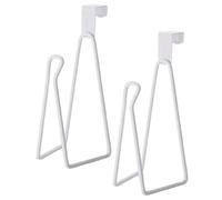 2Pcs Over The Tank Toilet Paper Holder, Metal Hanging Toilet Paper Holder Sturdy Functional Tissue Roll Rack for Bathroom Storage and Organization, Over The Door, White