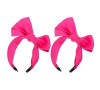 2pcs Oversized Bow Hair Hoop for Women, Matte Satin Statement Headband | Gentle on Hair, No Marks Left, Soft Cloth Build, Playful Look for Photos and Prom