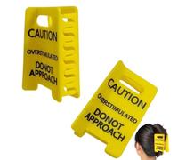2PCS Overstimulated Caution Sign Hair Claw Clip, 10x6.3cm Overstimulated Do Not Approach Hair Clips For Styling, Non-slip, For Friend Gatherings Holiday Events Parties Role-playing