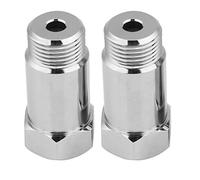 2Pcs Oxygen Sensor Spacer, O2 Oxygen Sensor Extender Spacer Silver, 2Pcs 45mm M18*1.5 Check Engine Light Eliminator Adapter