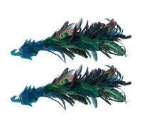 2Pcs/pack 45cm Large Artificial Peacocks Ornaments Elegant Tree Clip On Decorations Festive Party Hanging Decors Holiday