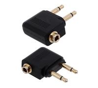 2Pcs/pack Aviation Headphone Connector Conversion Adapter 3.5mm Plated Aviation Headphone Converter Plug Headphone Converter