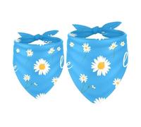 2pcs Pack Dog Bandanas Bees Daisies Triangle Scarf for Small Medium Large Dogs and Cats Pet Kerchief Triangle Scarfs Bibs