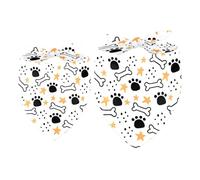 2pcs Pack Dog Bandanas Cartoon Paw Bones Triangle Scarf for Small Medium Large Dogs and Cats Pet Kerchief Triangle Scarfs Bibs