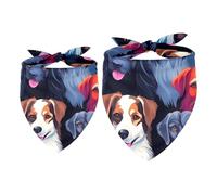2pcs Pack Dog Bandanas Colorful Animals Dog Triangle Scarf for Small Medium Large Dogs and Cats Pet Kerchief Triangle Scarfs Bibs
