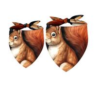 2pcs Pack Dog Bandanas Cute Squirrel Fall Triangle Scarf for Small Medium Large Dogs and Cats Pet Kerchief Triangle Scarfs Bibs