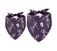 2pcs Pack Dog Bandanas Dance Skeleton Triangle Scarf for Small Medium Large Dogs and Cats Pet Kerchief Triangle Scarfs Bibs