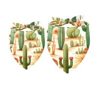 2pcs Pack Dog Bandanas Desert Blooms Cactus Triangle Scarf for Small Medium Large Dogs and Cats Pet Kerchief Triangle Scarfs Bibs