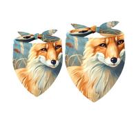2pcs Pack Dog Bandanas Fall Fox Triangle Scarf for Small Medium Large Dogs and Cats Pet Kerchief Triangle Scarfs Bibs