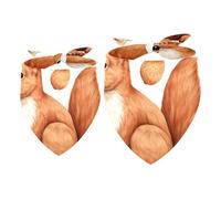 2pcs Pack Dog Bandanas Fall Leaves Squirrel Triangle Scarf for Small Medium Large Dogs and Cats Pet Kerchief Triangle Scarfs Bibs