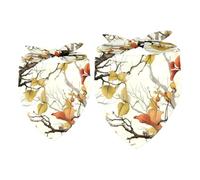 2pcs Pack Dog Bandanas Fall Leaves Tree Bird Triangle Scarf for Small Medium Large Dogs and Cats Pet Kerchief Triangle Scarfs Bibs