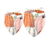 2pcs Pack Dog Bandanas Fall Pumpkin Triangle Scarf for Small Medium Large Dogs and Cats Pet Kerchief Triangle Scarfs Bibs