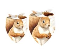 2pcs Pack Dog Bandanas Fall Squirrel Triangle Scarf for Small Medium Large Dogs and Cats Pet Kerchief Triangle Scarfs Bibs