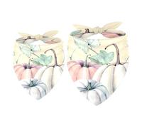 2pcs Pack Dog Bandanas Fall Watercolor Pumpkins Triangle Scarf for Small Medium Large Dogs and Cats Pet Kerchief Triangle Scarfs Bibs