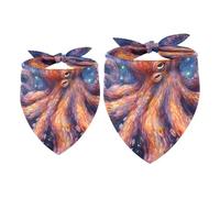 2pcs Pack Dog Bandanas Galaxy Octopus Triangle Scarf for Small Medium Large Dogs and Cats Pet Kerchief Triangle Scarfs Bibs