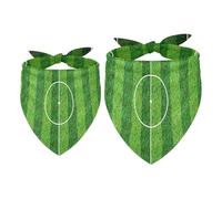 2pcs Pack Dog Bandanas Green Grass Field Soccer Playground Triangle Scarf for Small Medium Large Dogs and Cats Pet Kerchief Triangle Scarfs Bibs