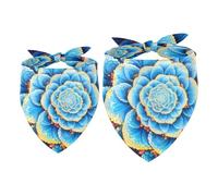 2pcs Pack Dog Bandanas Mandalas Flower Triangle Scarf for Small Medium Large Dogs and Cats Pet Kerchief Triangle Scarfs Bibs