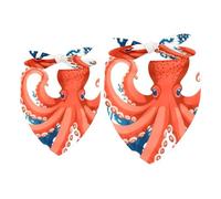 2pcs Pack Dog Bandanas Octopus Corals Triangle Scarf for Small Medium Large Dogs and Cats Pet Kerchief Triangle Scarfs Bibs