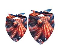 2pcs Pack Dog Bandanas Octopus Dark Triangle Scarf for Small Medium Large Dogs and Cats Pet Kerchief Triangle Scarfs Bibs