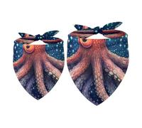 2pcs Pack Dog Bandanas Octopus Star Triangle Scarf for Small Medium Large Dogs and Cats Pet Kerchief Triangle Scarfs Bibs