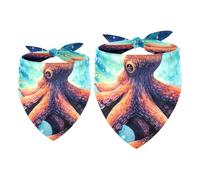 2pcs Pack Dog Bandanas Octopus Starry Sky Triangle Scarf for Small Medium Large Dogs and Cats Pet Kerchief Triangle Scarfs Bibs