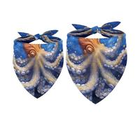 2pcs Pack Dog Bandanas Octopus Starry Triangle Scarf for Small Medium Large Dogs and Cats Pet Kerchief Triangle Scarfs Bibs