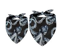2pcs Pack Dog Bandanas Octopus Triangle Scarf for Small Medium Large Dogs and Cats Pet Kerchief Triangle Scarfs Bibs