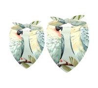 2pcs Pack Dog Bandanas Parrots and Leaves Triangle Scarf for Small Medium Large Dogs and Cats Pet Kerchief Triangle Scarfs Bibs