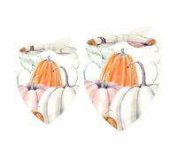 2pcs Pack Dog Bandanas Pumpkins Watercolor Autumn Fall Triangle Scarf for Small Medium Large Dogs and Cats Pet Kerchief Triangle Scarfs Bibs